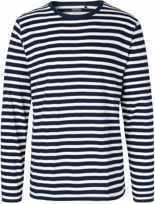Neutral - Organic Long Sleeve Cotton Stripe - Navy & white